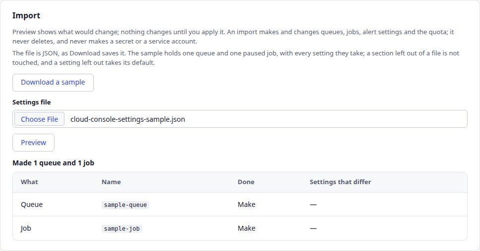 Made 1 queue and 1 job