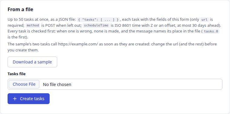The From a file panel before a file is chosen
