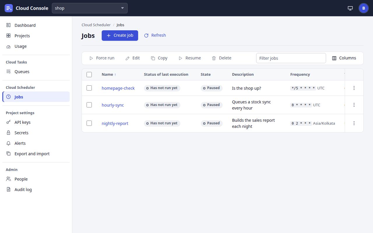Jobs page at laptop width